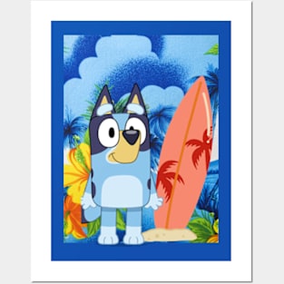 bluey hawaiian Posters and Art